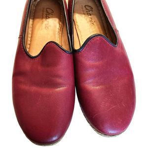 Charix bordeaux leather flat size 41 made in Instanbul